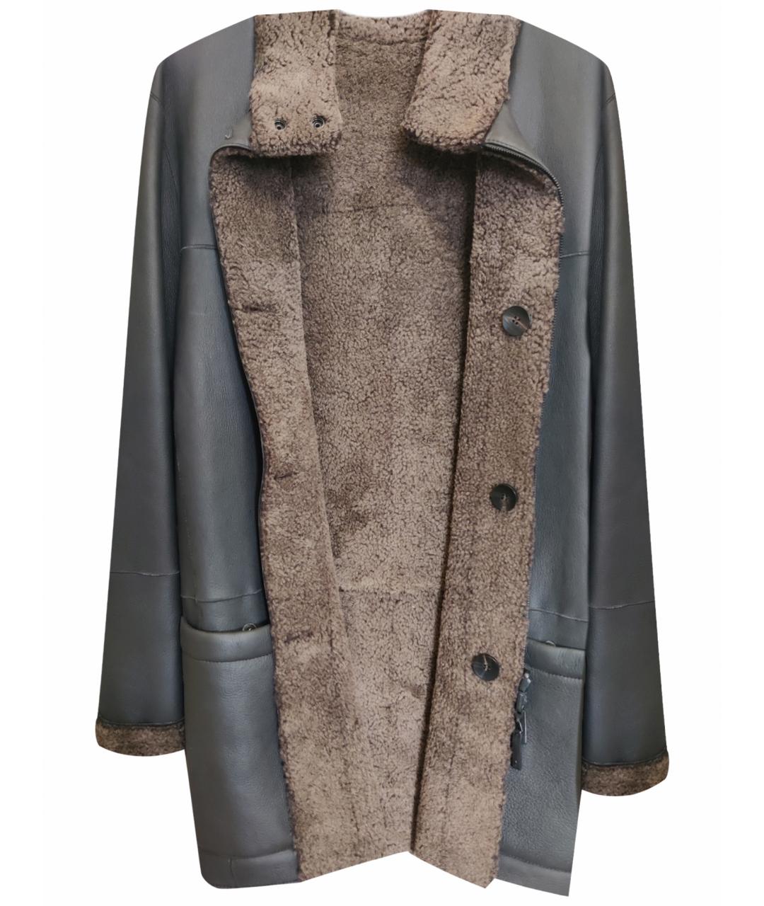 ARMANI COLLEZIONI Коричневая кожаная дубленка/шуба, фото 1