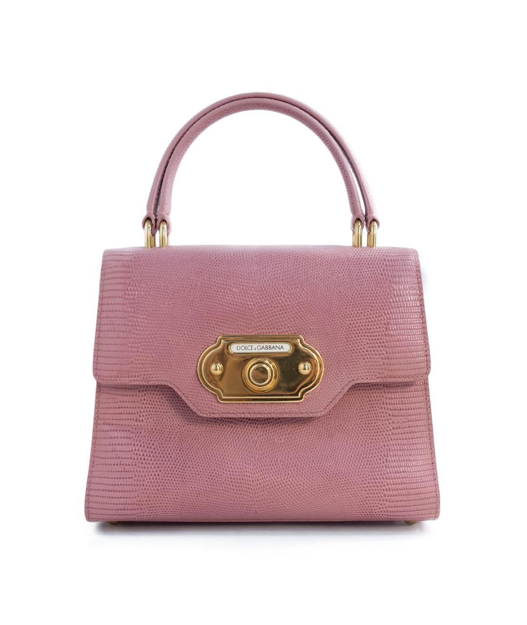 DOLCE&GABBANA Розовая кожаная сумка с короткими ручками, фото 1