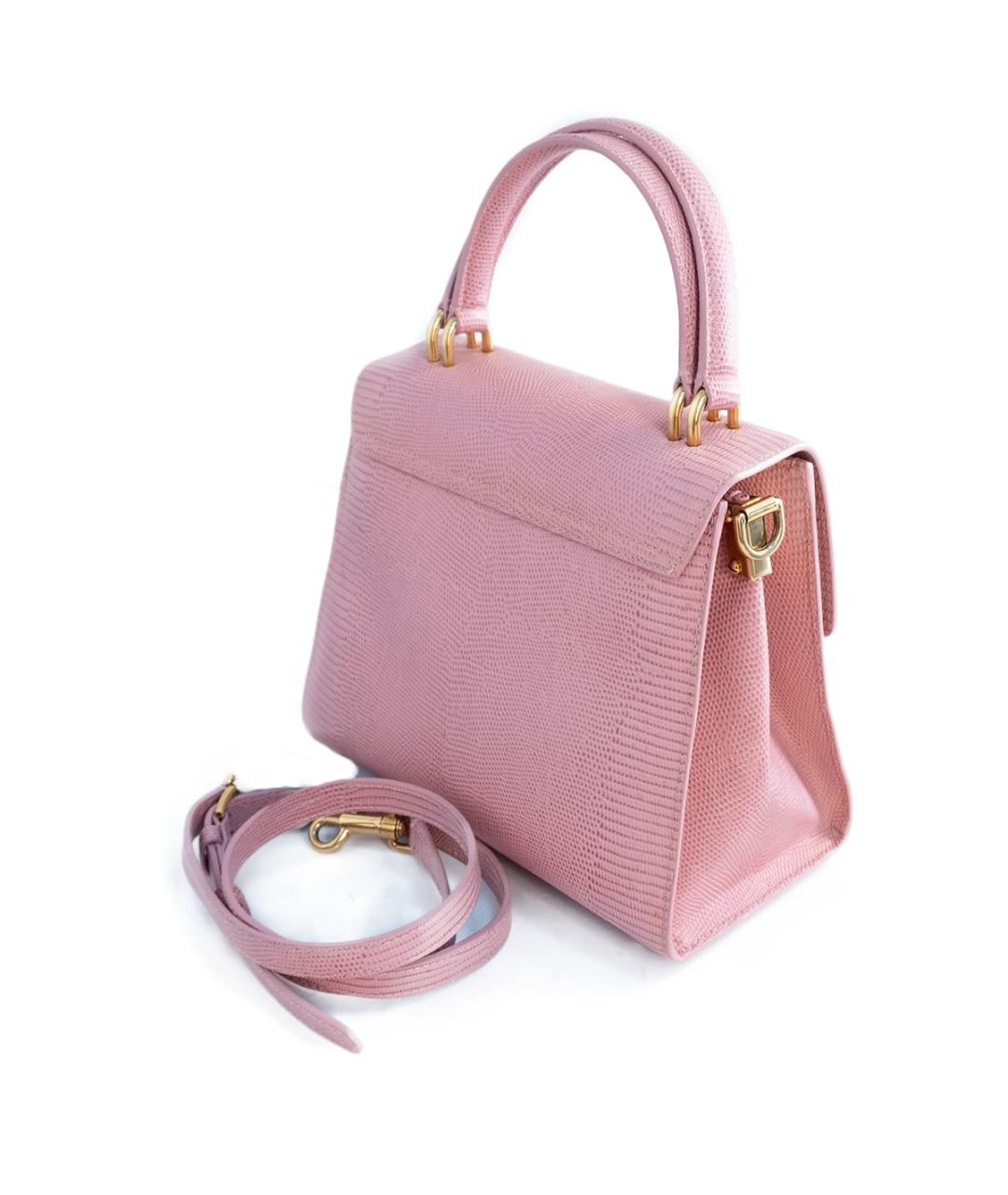 DOLCE&GABBANA Розовая кожаная сумка с короткими ручками, фото 3