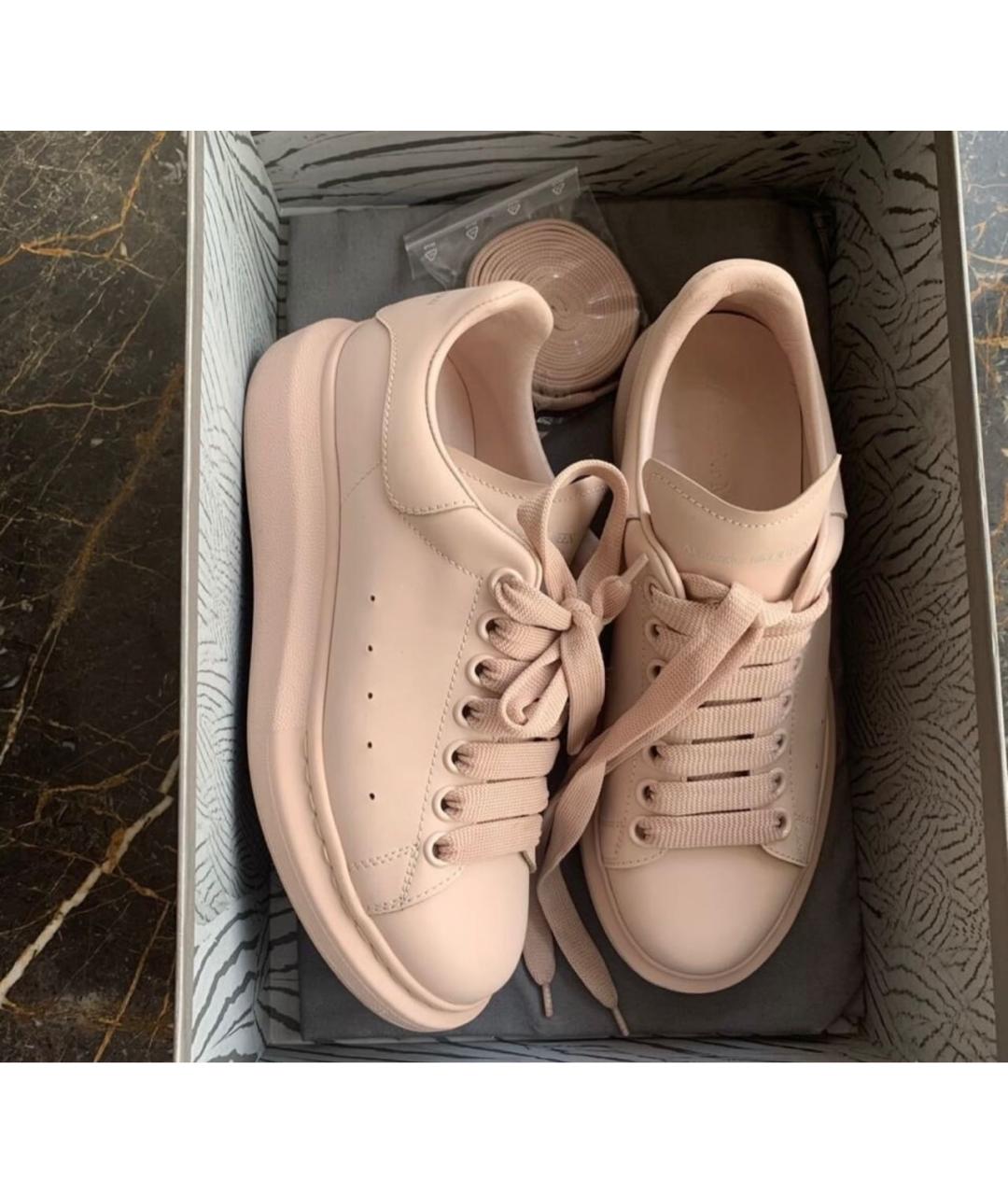 ALEXANDER MCQUEEN Розовые кожаные кеды, фото 5