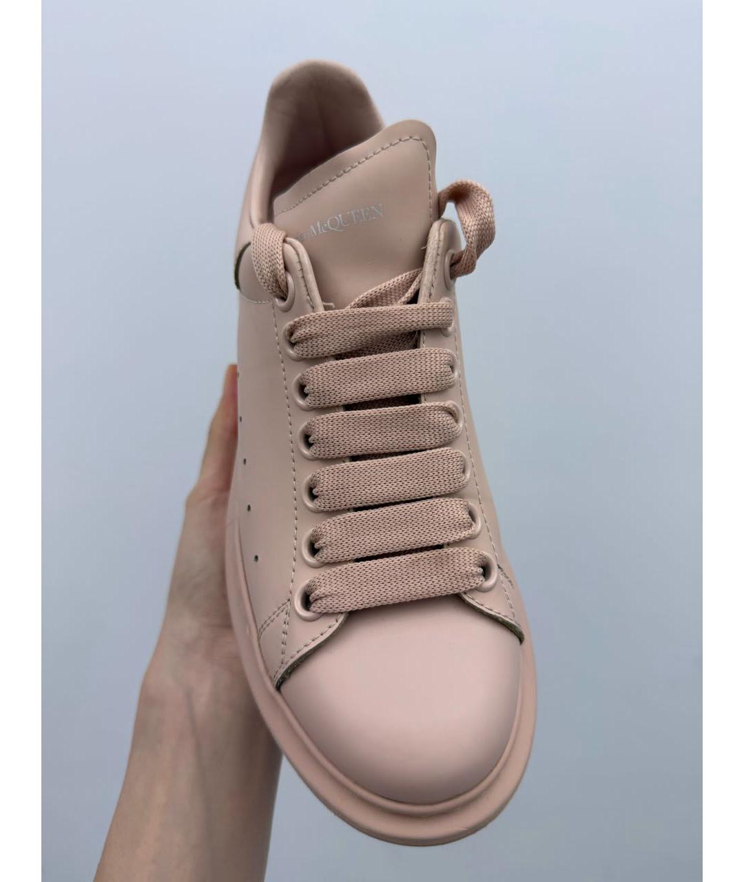 ALEXANDER MCQUEEN Розовые кожаные кеды, фото 6