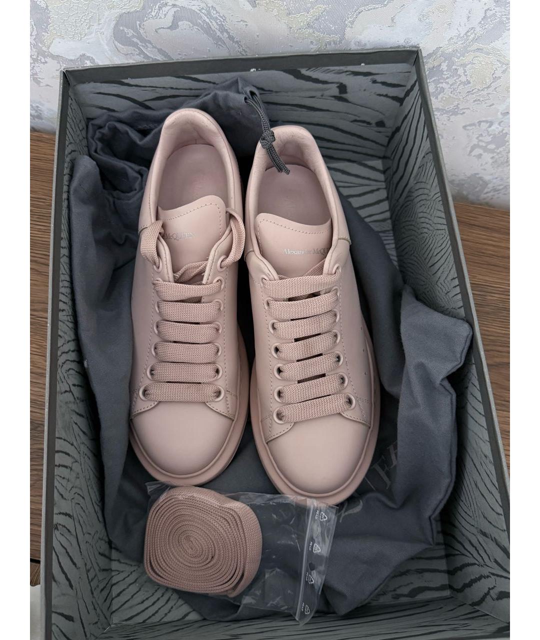 ALEXANDER MCQUEEN Розовые кожаные кеды, фото 7