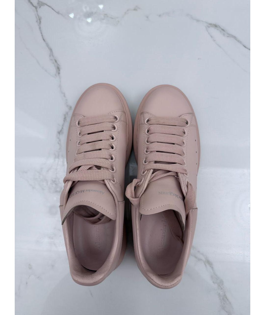 ALEXANDER MCQUEEN Розовые кожаные кеды, фото 3