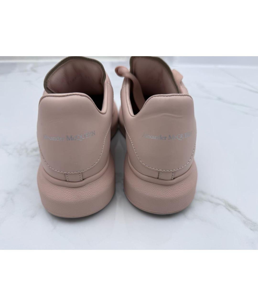 ALEXANDER MCQUEEN Розовые кожаные кеды, фото 4