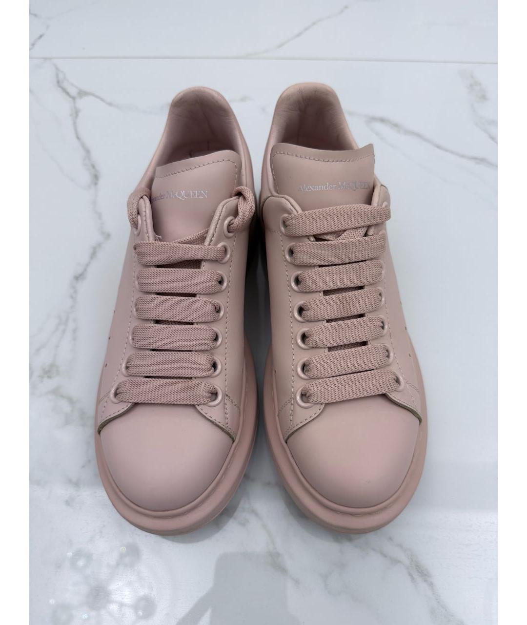 ALEXANDER MCQUEEN Розовые кожаные кеды, фото 2