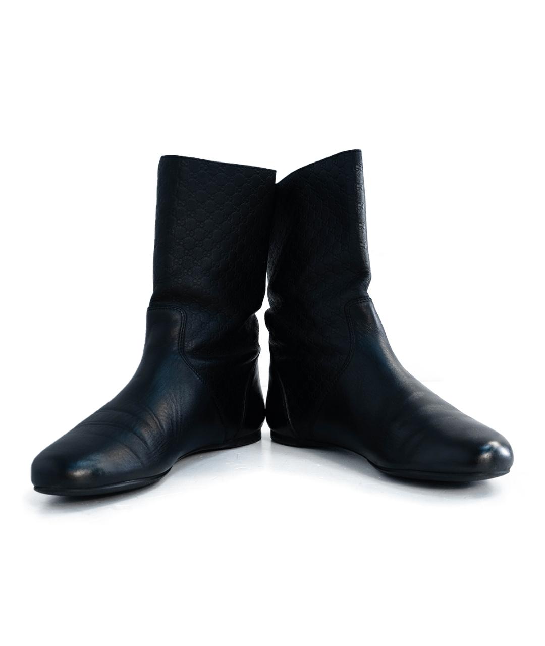 GUCCI Черные кожаные полусапоги, фото 4