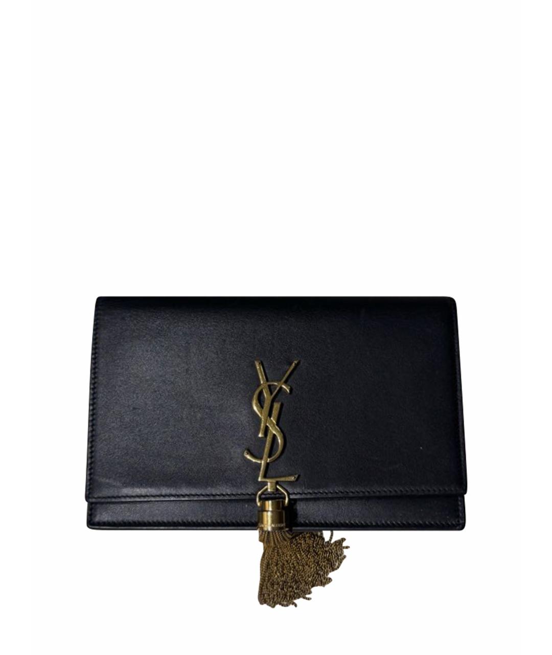 SAINT LAURENT Черная кожаная сумка через плечо, фото 1