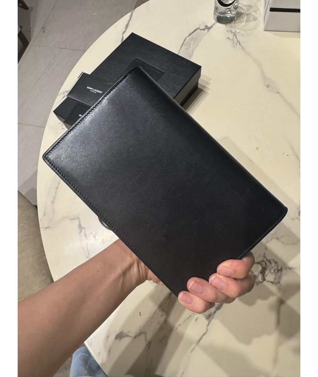 SAINT LAURENT Черная кожаная сумка через плечо, фото 7