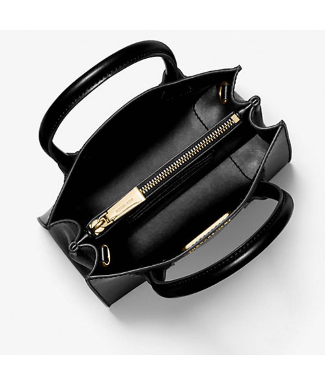 MICHAEL KORS Черная кожаная сумка тоут, фото 4
