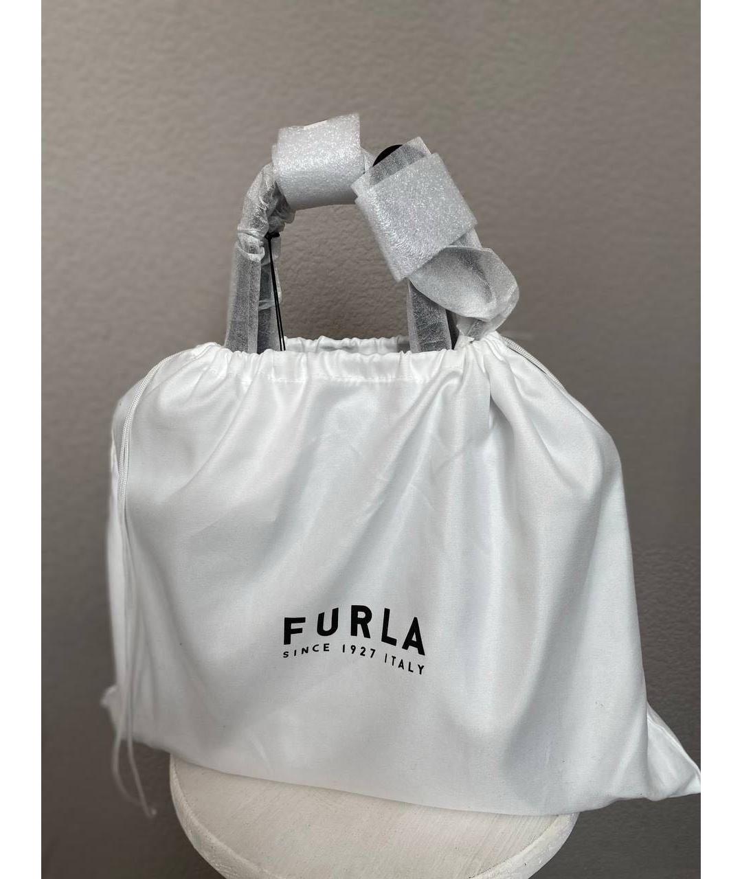 FURLA Черная кожаная сумка тоут, фото 8