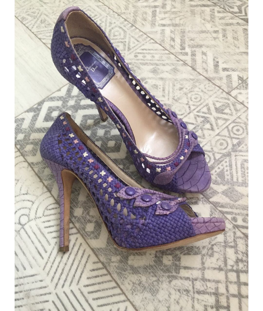 CHRISTIAN DIOR PRE-OWNED Фиолетовые туфли из экзотической кожи, фото 5