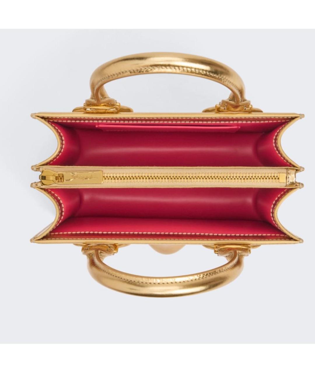 SCHIAPARELLI Золотая кожаная сумка через плечо, фото 4
