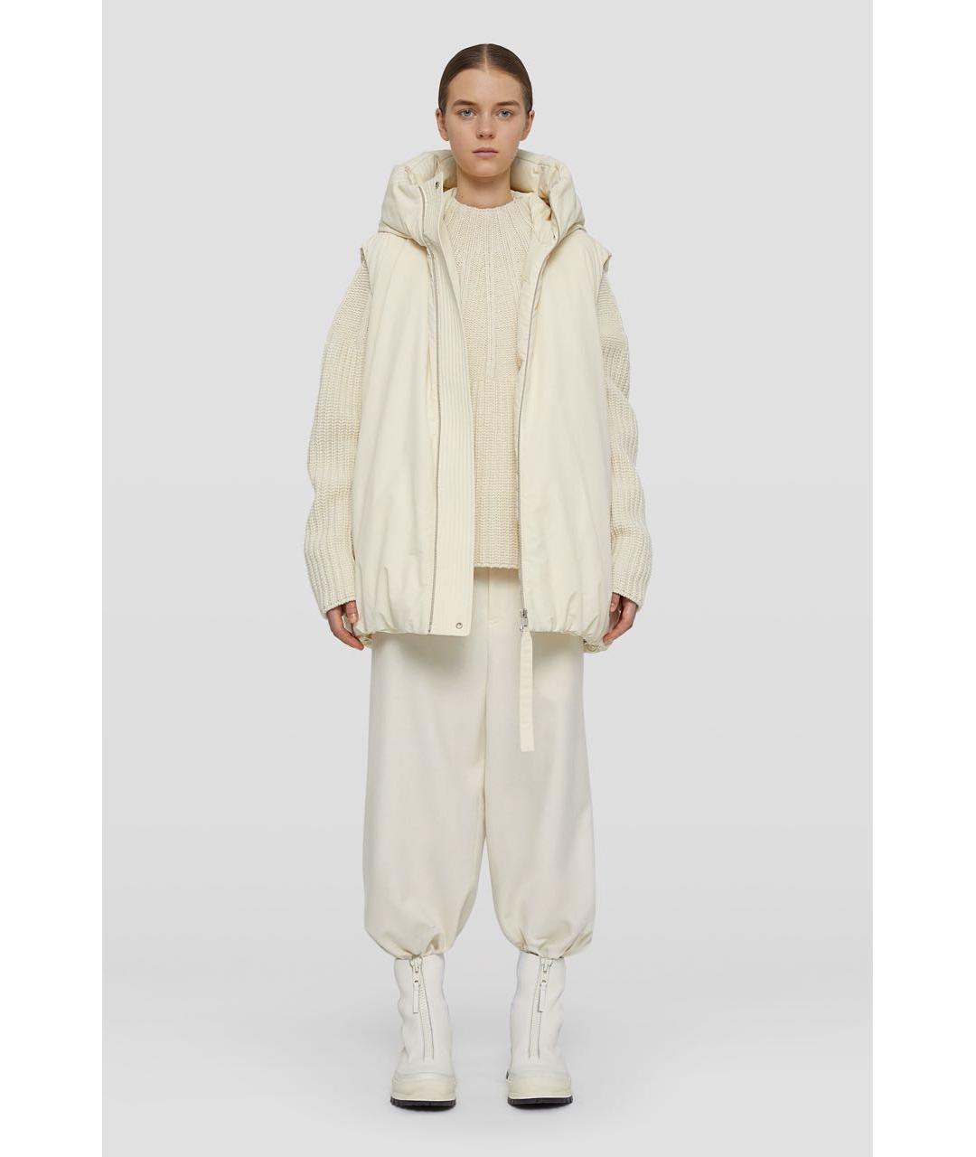 JIL SANDER Бежевый хлопковый жилет, фото 5