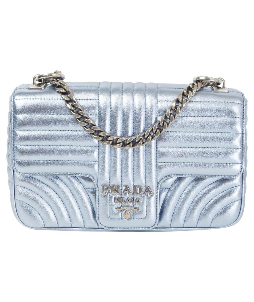 PRADA Голубая кожаная сумка через плечо, фото 1