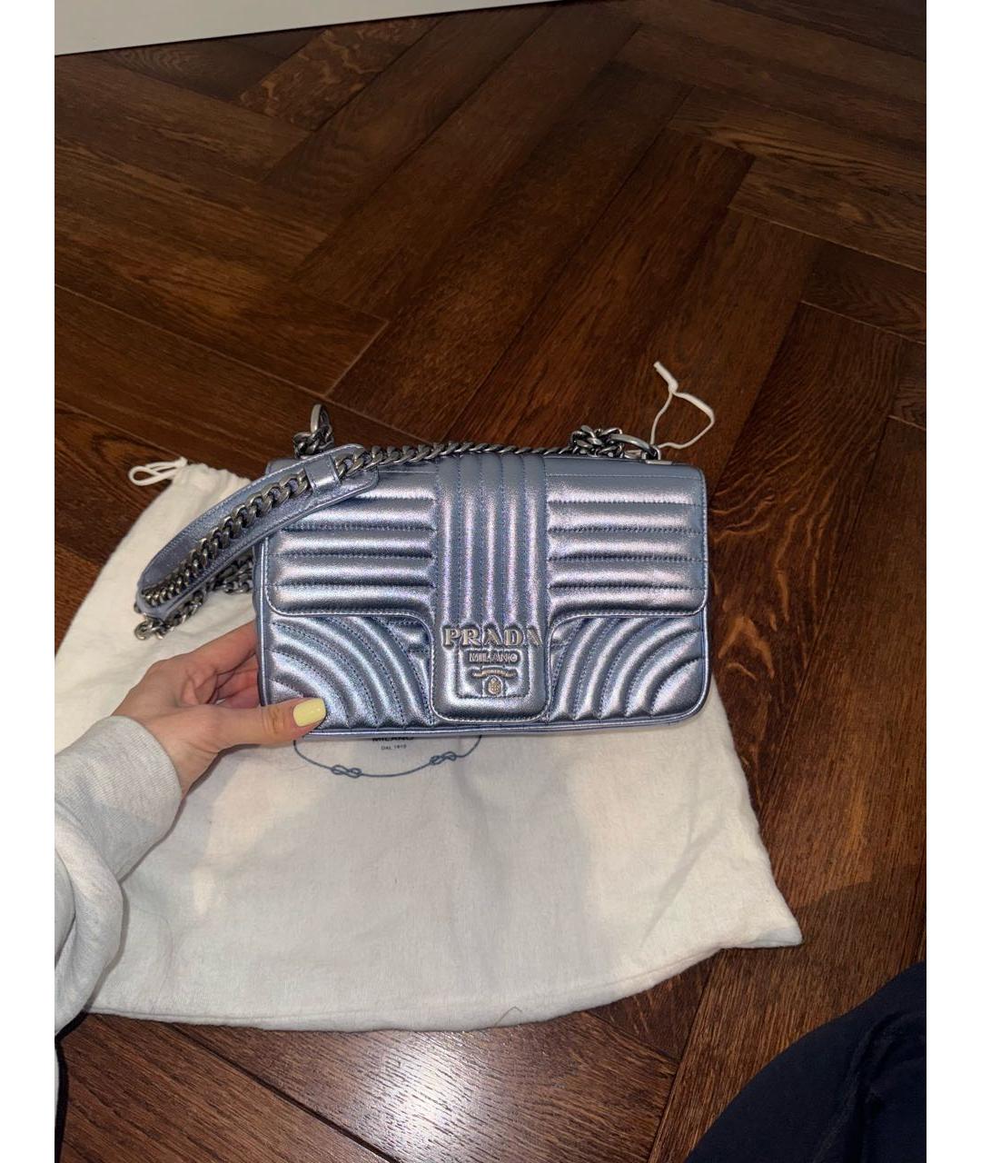 PRADA Голубая кожаная сумка через плечо, фото 2