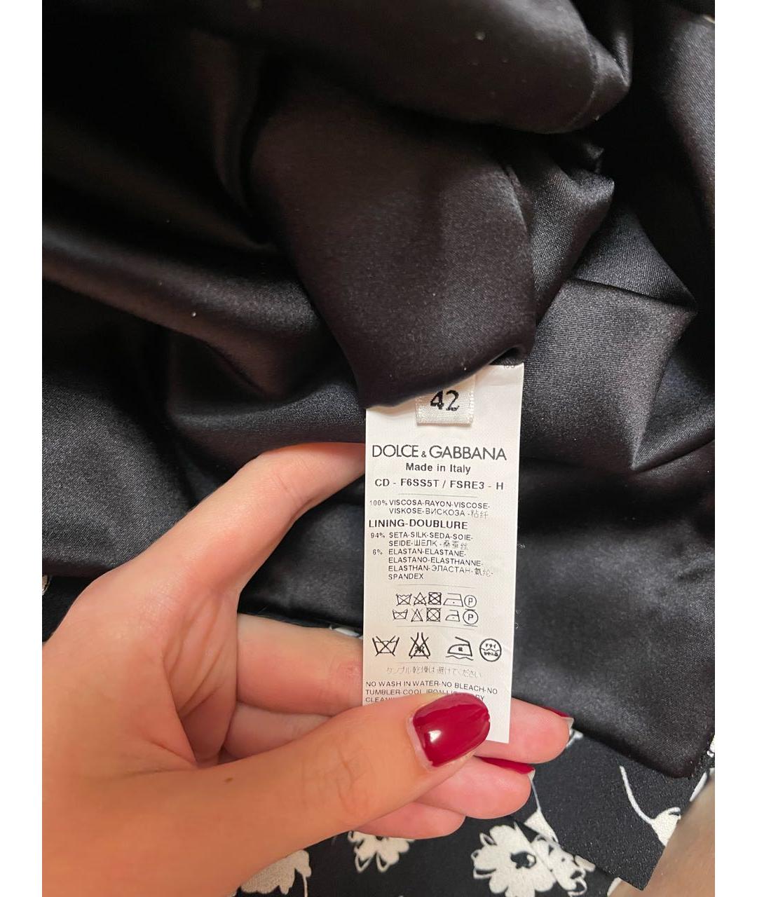 DOLCE&GABBANA Черное вискозное повседневное платье, фото 5