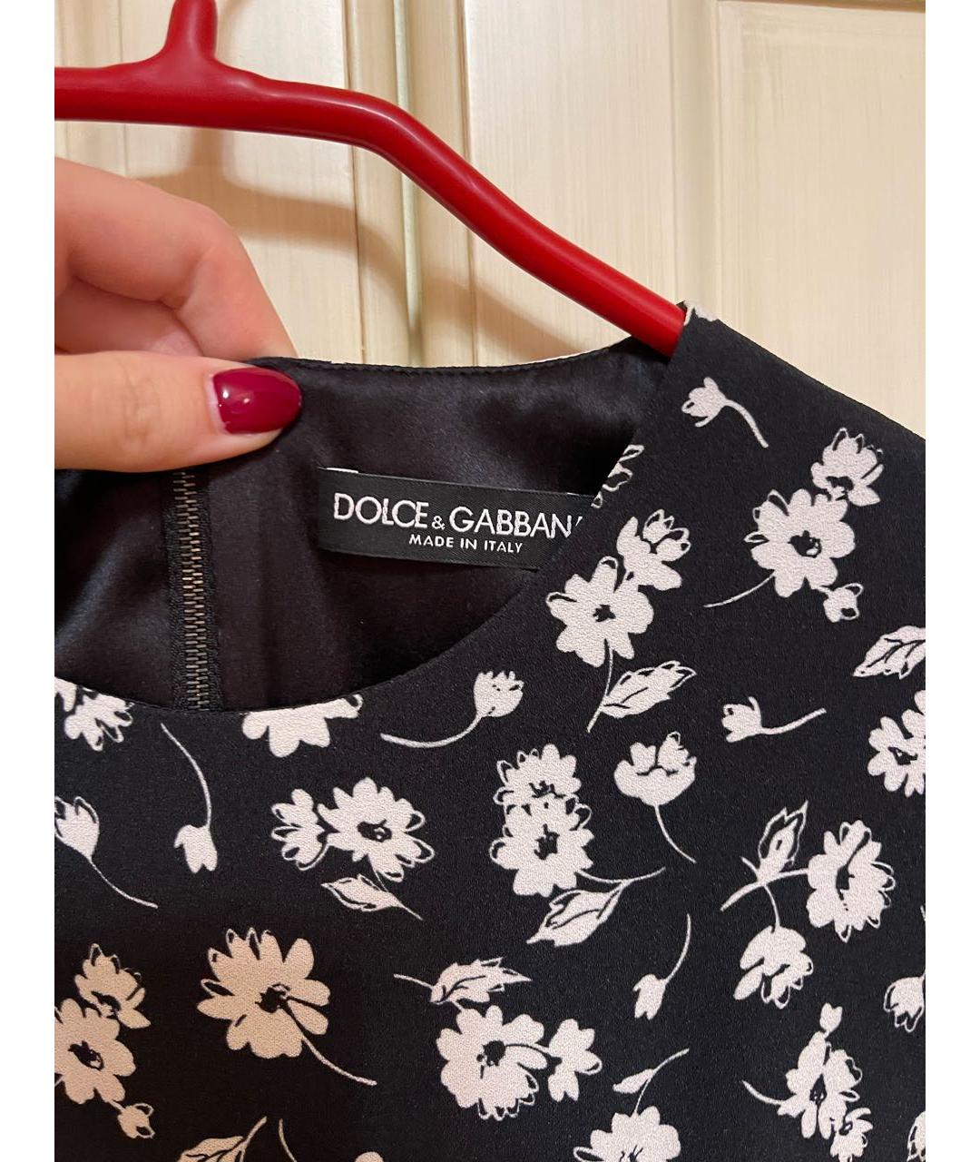 DOLCE&GABBANA Черное вискозное повседневное платье, фото 4