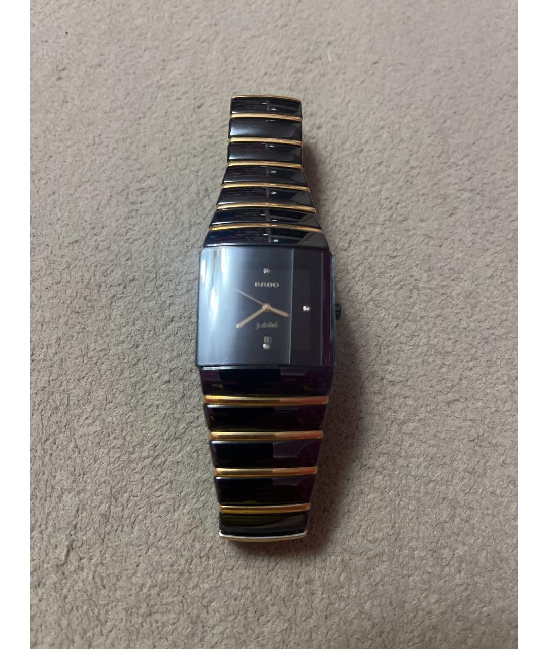 RADO Черные часы из желтого золота, фото 4