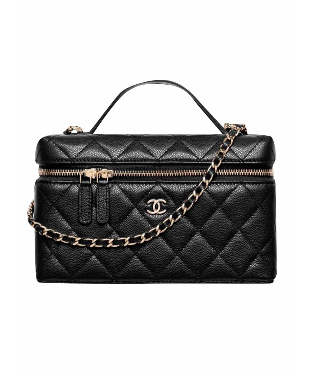 CHANEL Черная кожаная сумка с короткими ручками, фото 1
