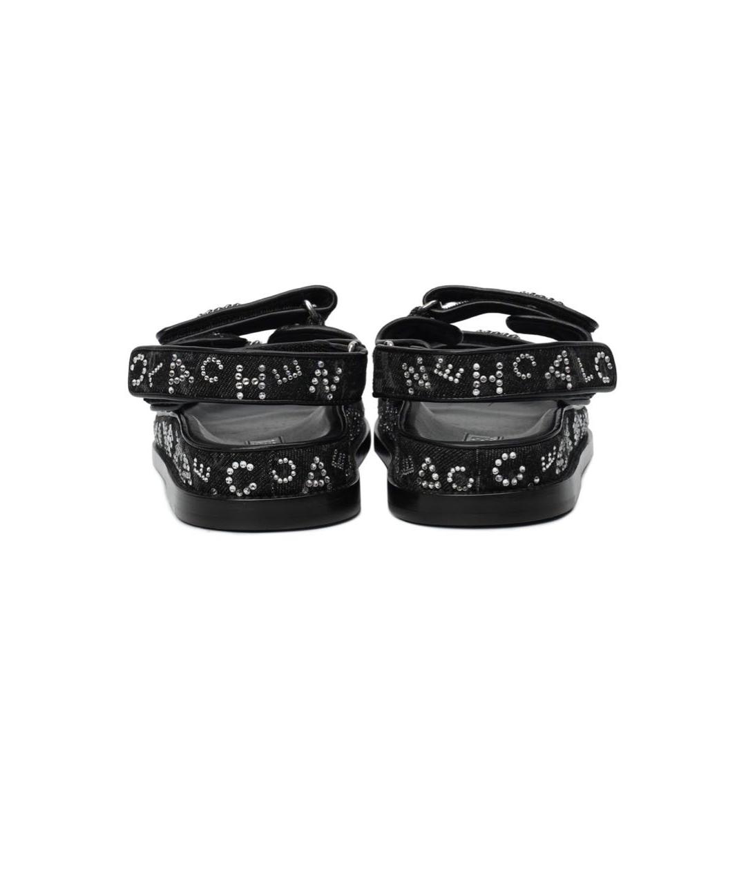CHANEL Черные текстильные сандалии, фото 3