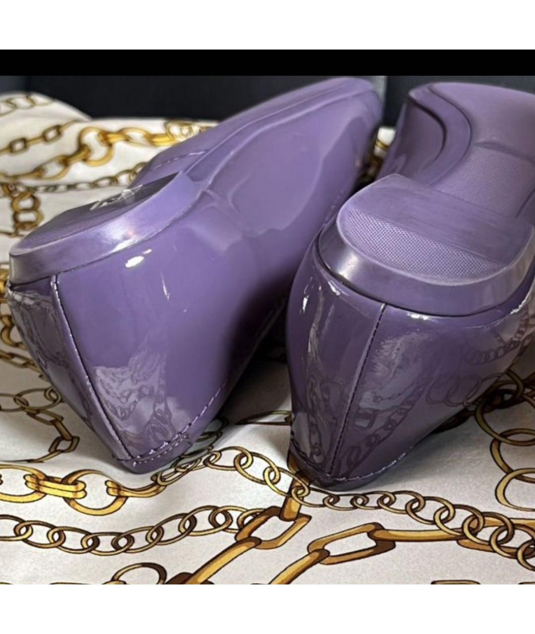 LOUIS VUITTON Фиолетовые балетки из лакированной кожи, фото 8