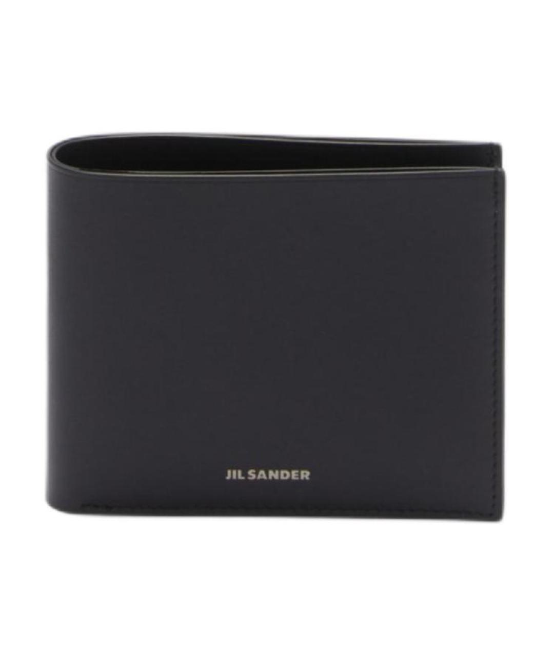 JIL SANDER Черный кожаный кошелек, фото 1