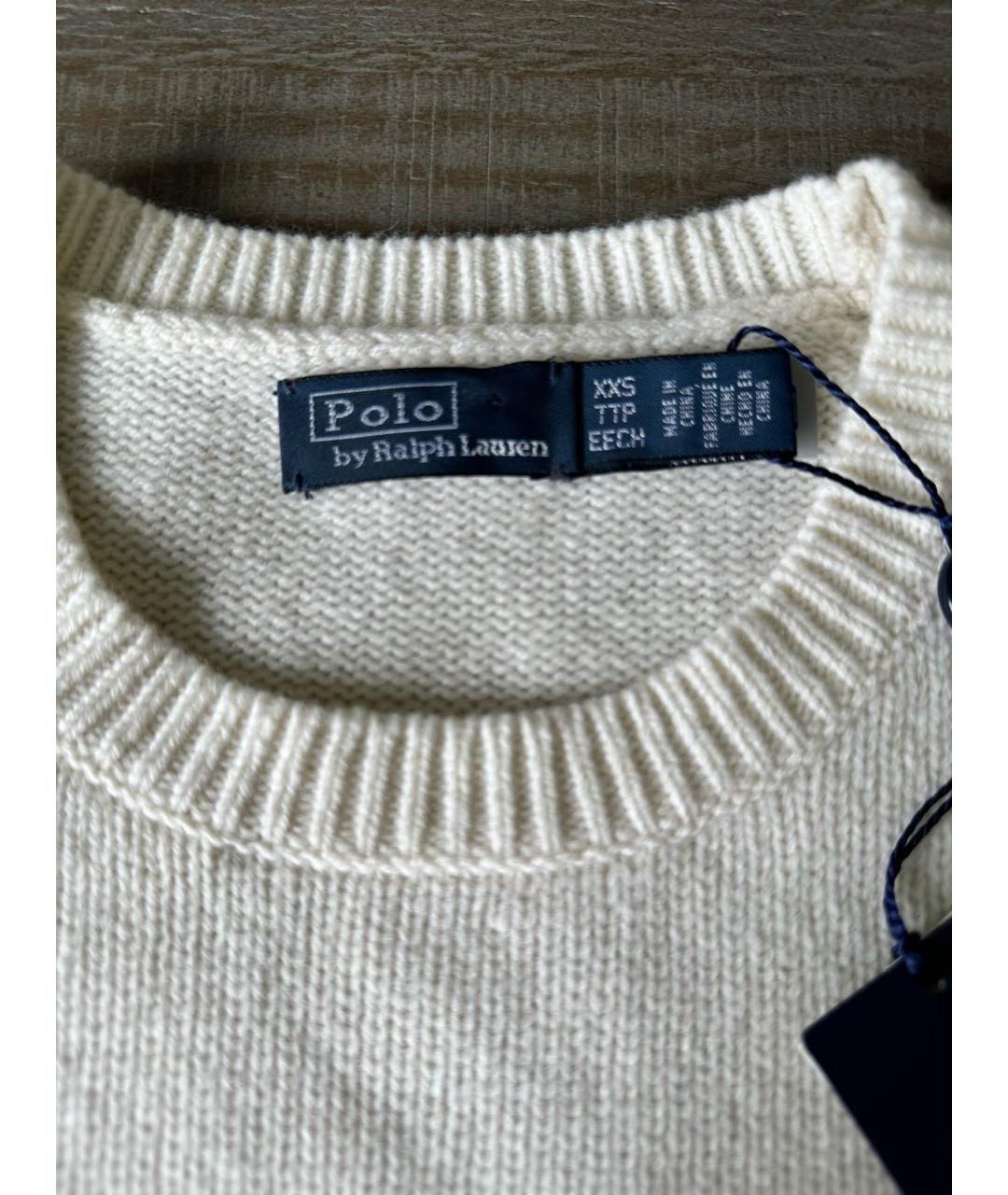 POLO RALPH LAUREN Белый шерстяной джемпер / свитер, фото 4