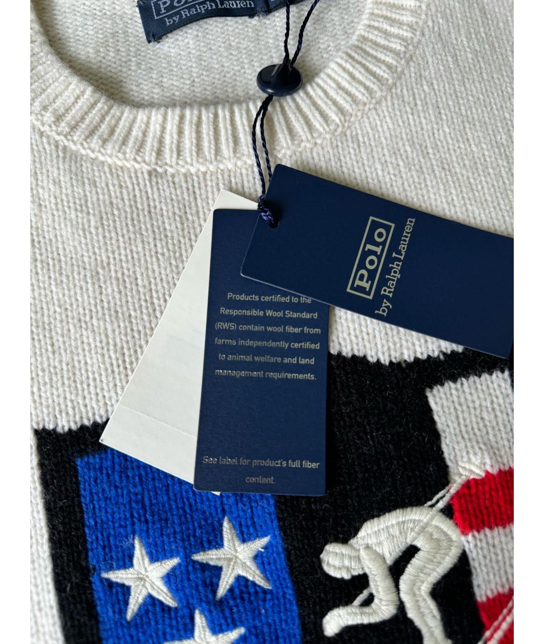 POLO RALPH LAUREN Белый шерстяной джемпер / свитер, фото 6