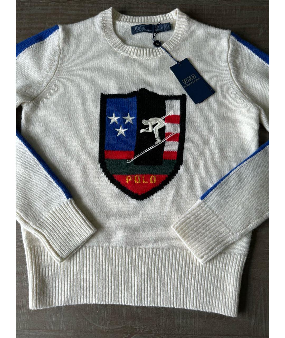 POLO RALPH LAUREN Белый шерстяной джемпер / свитер, фото 2