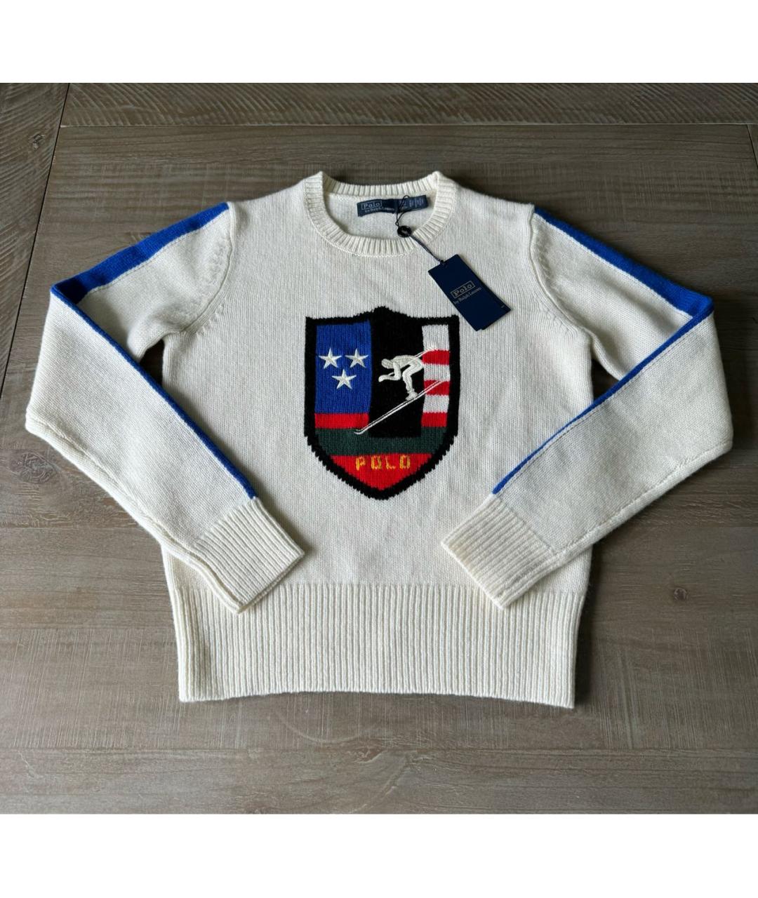 POLO RALPH LAUREN Белый шерстяной джемпер / свитер, фото 9