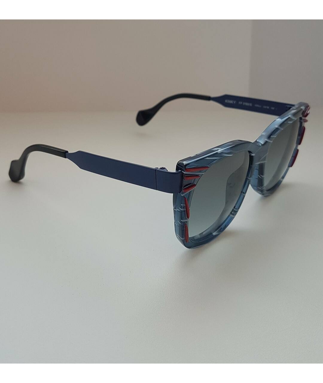 FENDI Синие металлические солнцезащитные очки, фото 4