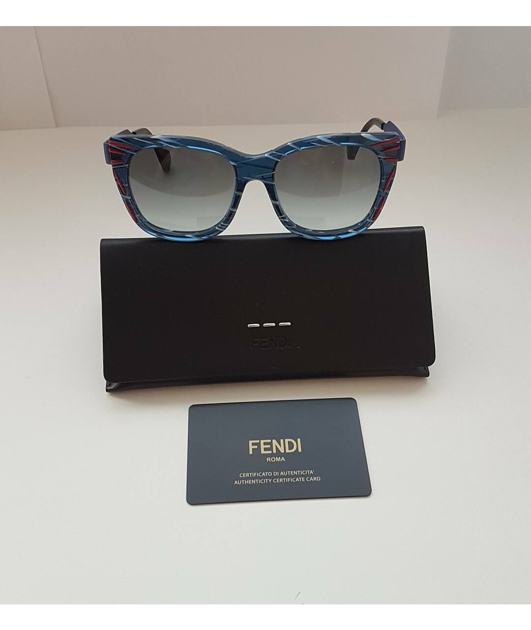 FENDI Синие металлические солнцезащитные очки, фото 6