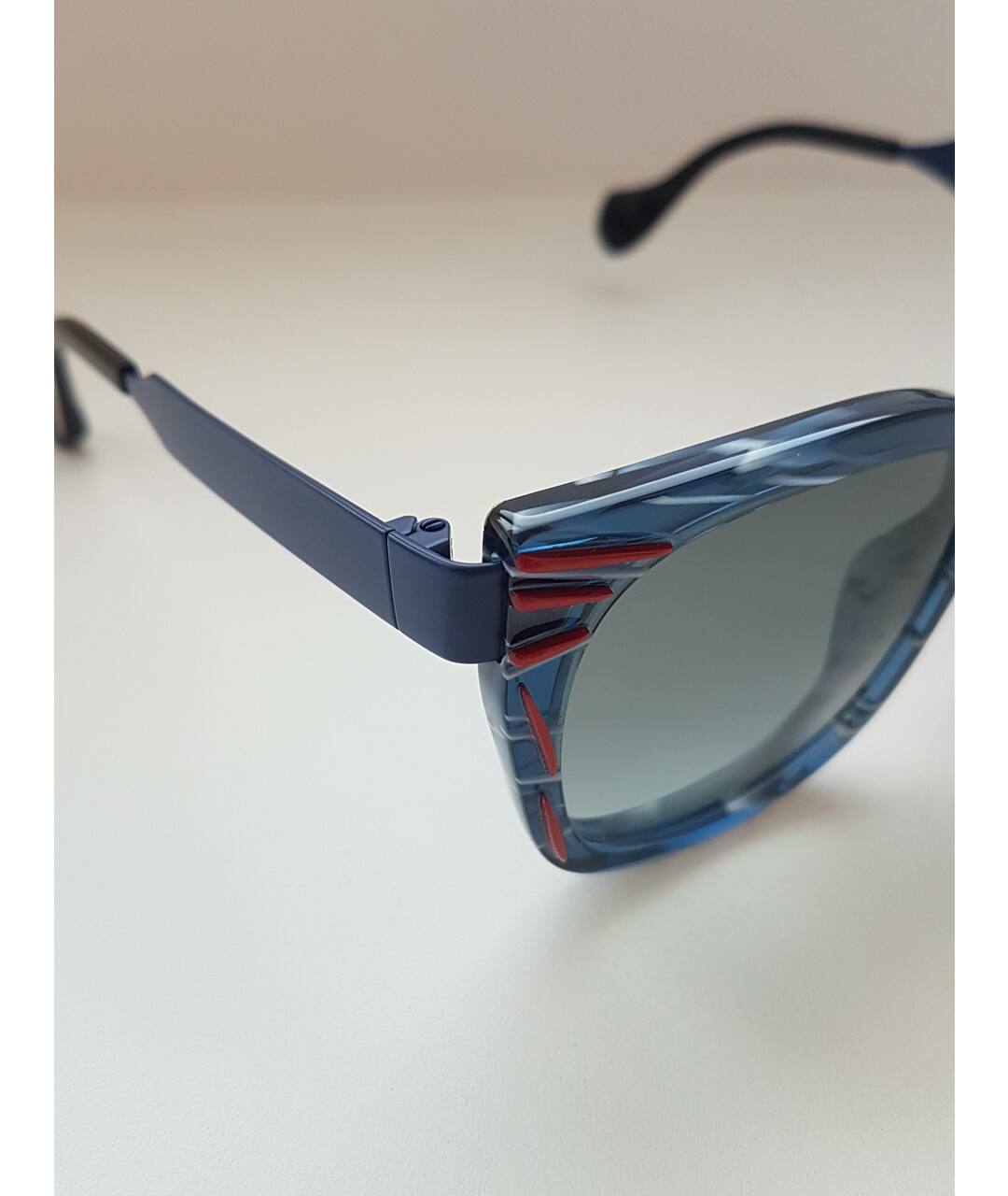 FENDI Синие металлические солнцезащитные очки, фото 3