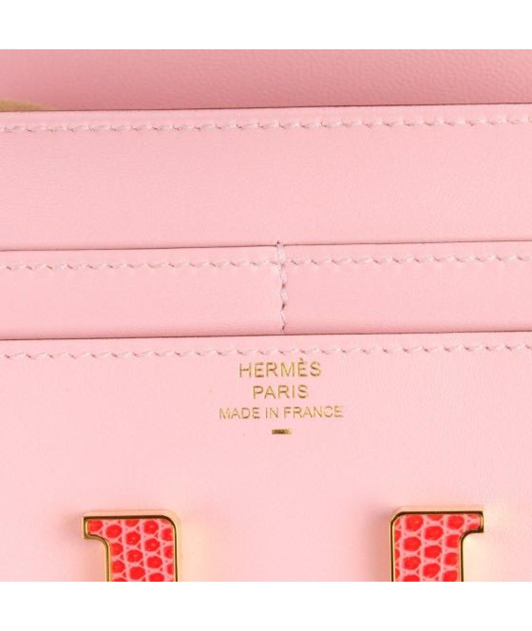 HERMES Розовый кожаный кошелек, фото 4