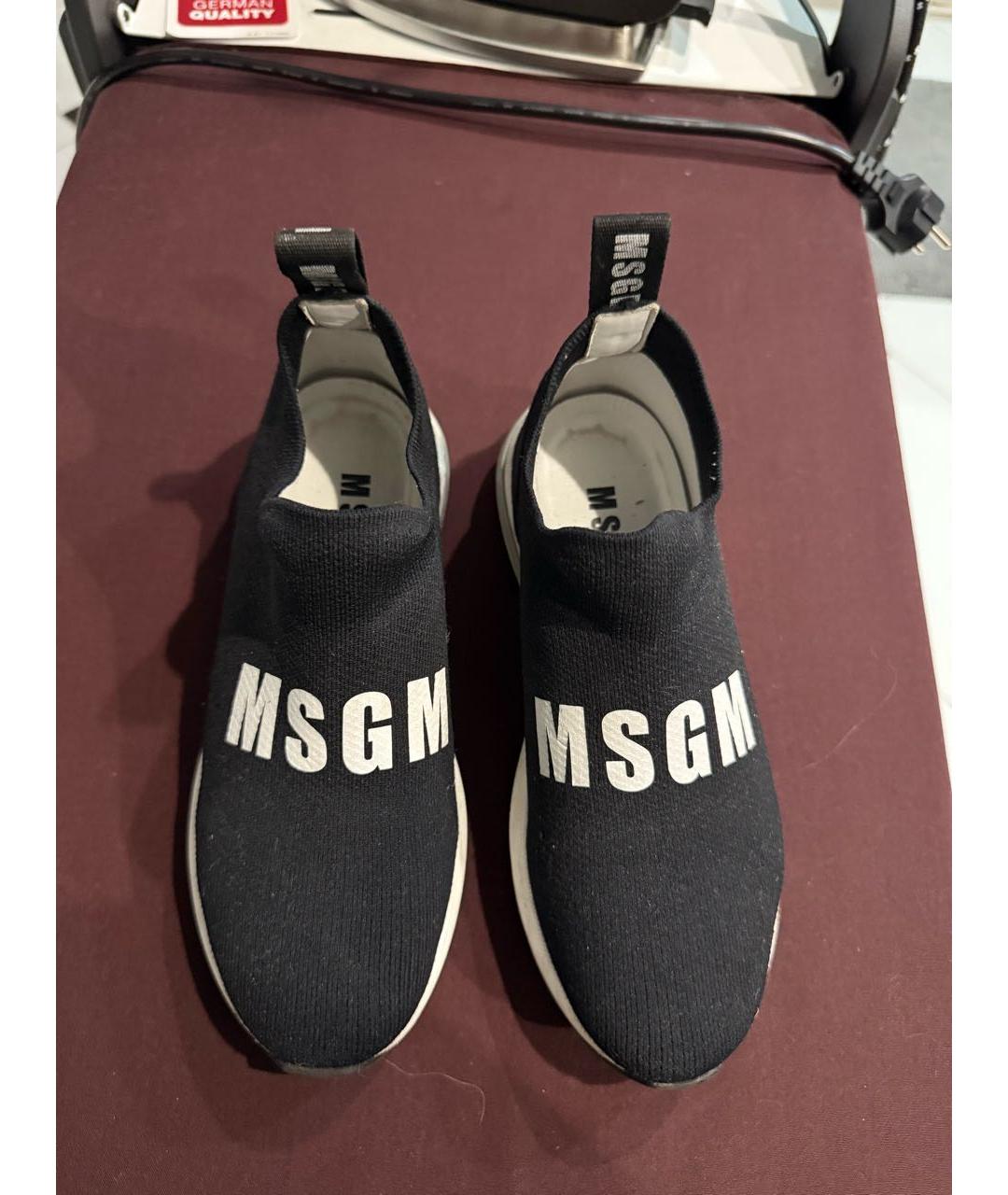 MSGM KIDS Черные текстильные кеды, фото 3