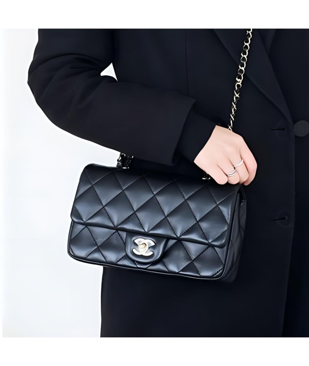 CHANEL Черная кожаная сумка через плечо, фото 4