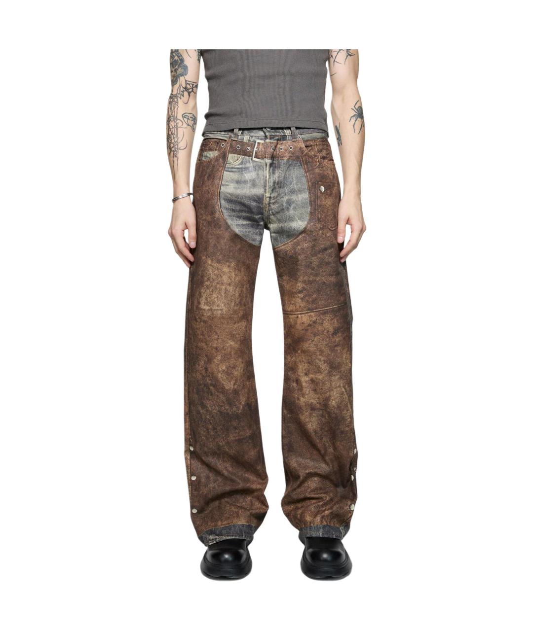 ACNE STUDIOS Коричневые прямые джинсы, фото 5