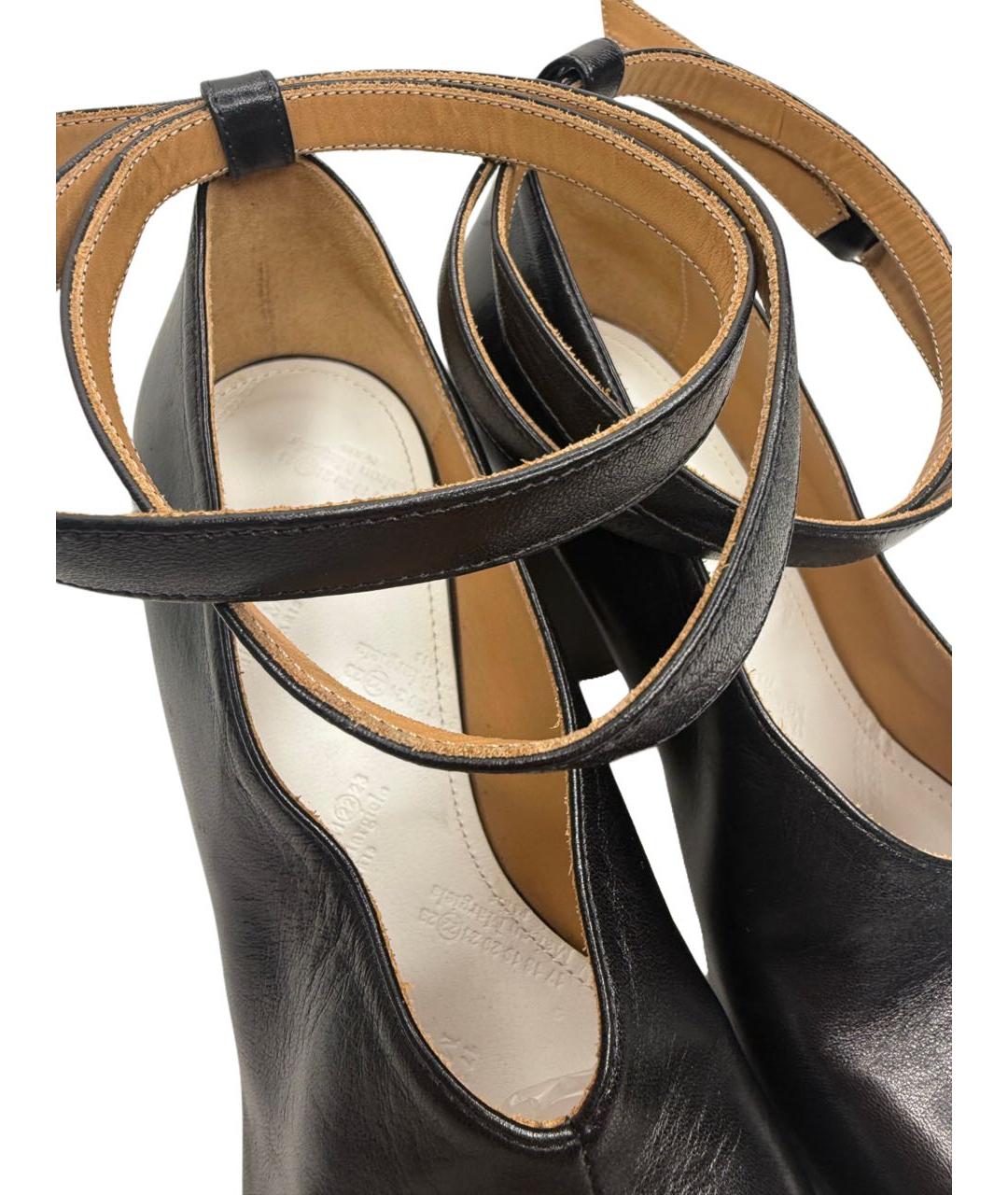 MAISON MARGIELA Черные кожаные туфли, фото 8