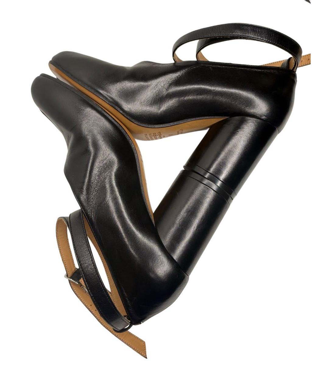 MAISON MARGIELA Черные кожаные туфли, фото 6