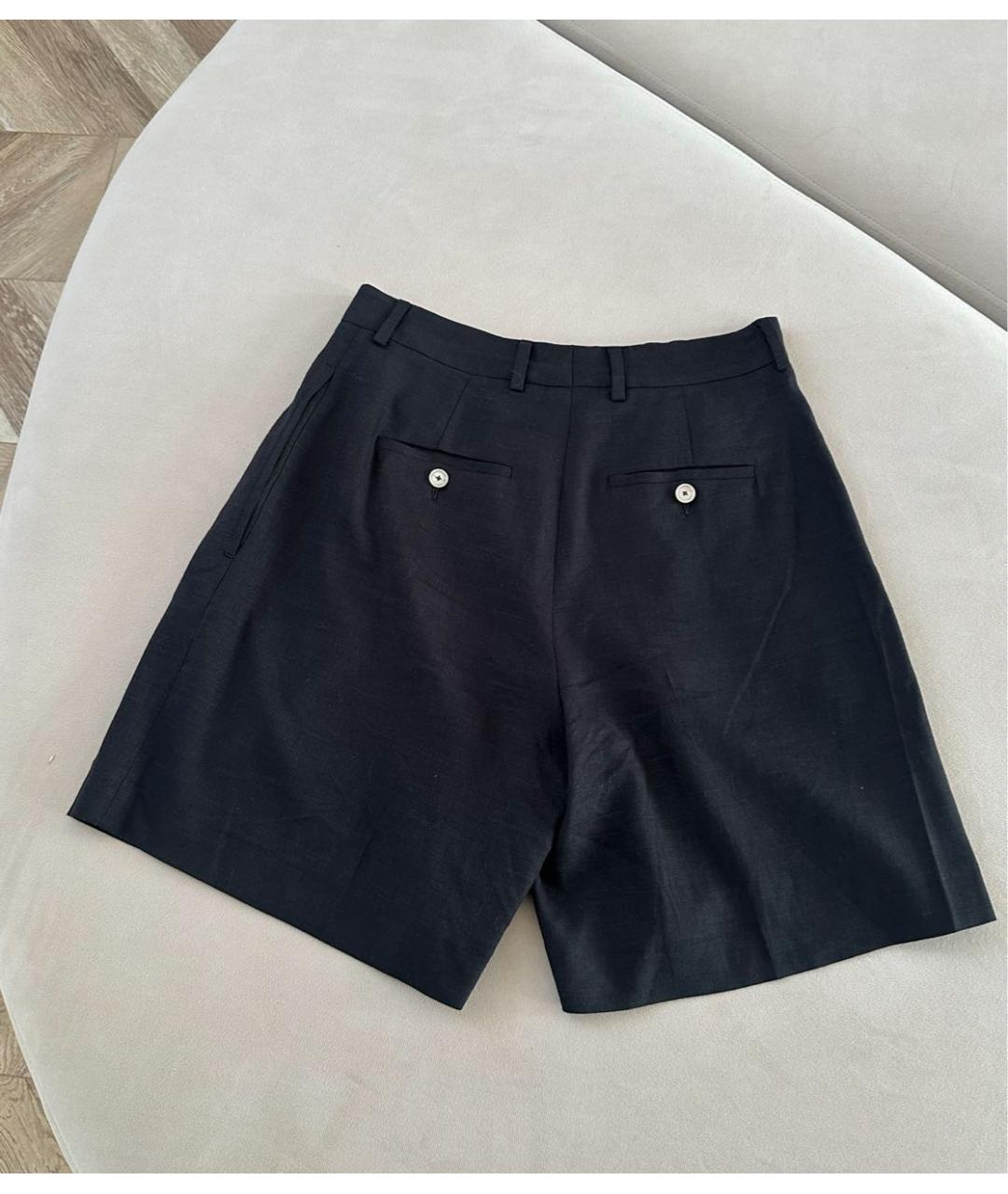 KITON Черные льняные шорты, фото 6