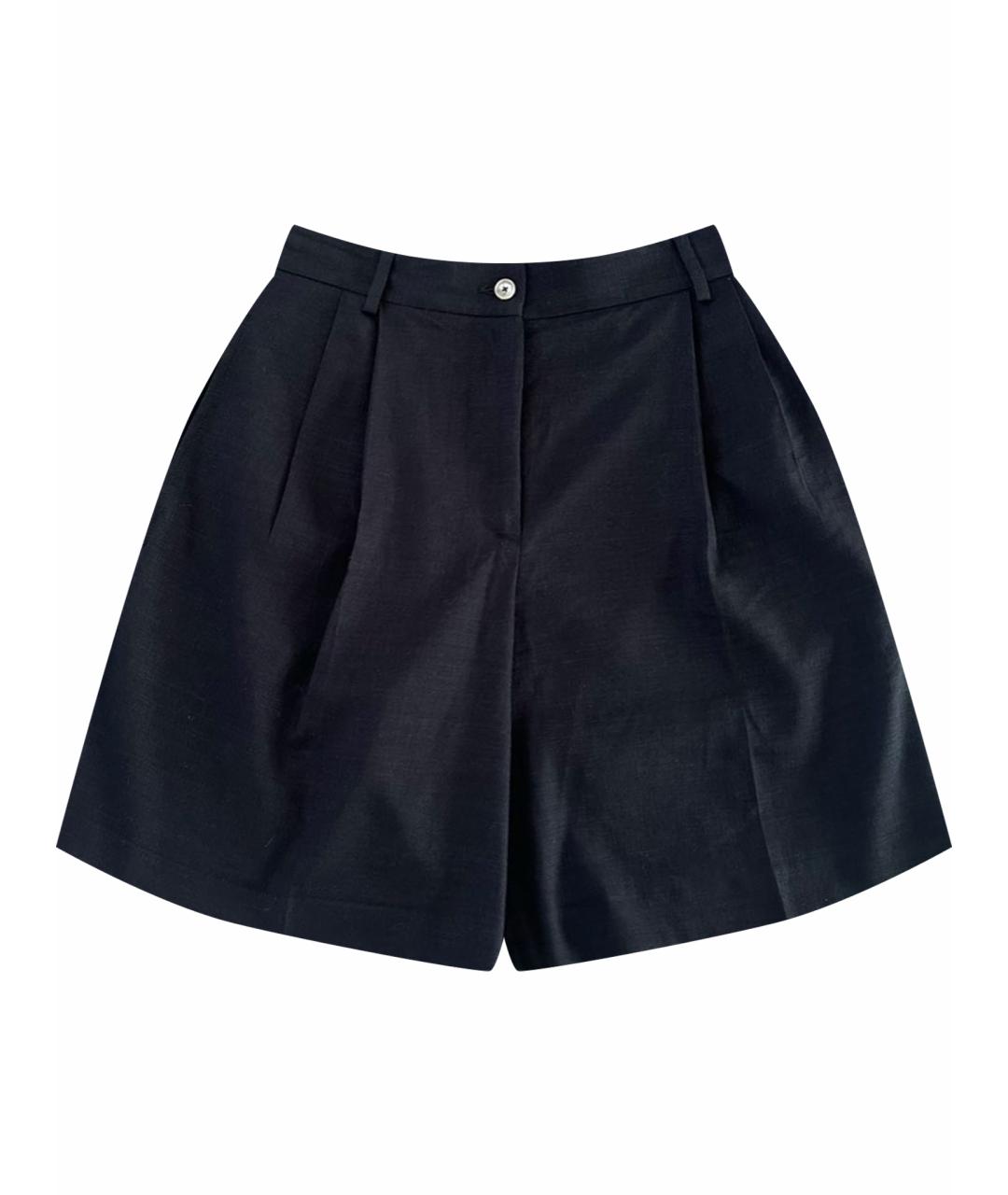 KITON Черные льняные шорты, фото 1