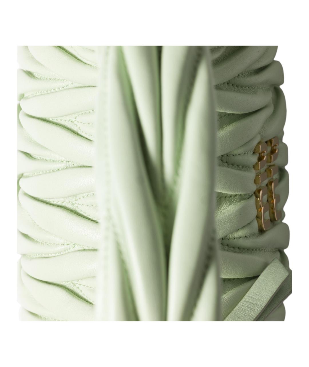 MIU MIU Салатовая кожаная сумка через плечо, фото 5