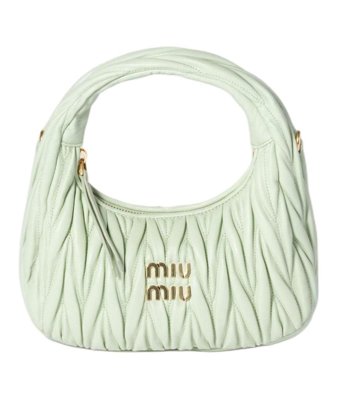 MIU MIU Салатовая кожаная сумка через плечо, фото 1