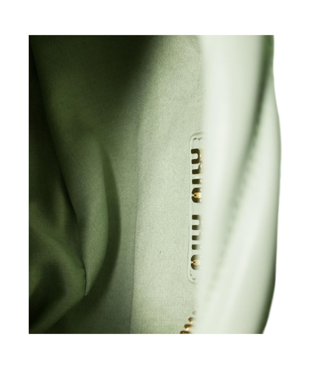 MIU MIU Салатовая кожаная сумка через плечо, фото 4