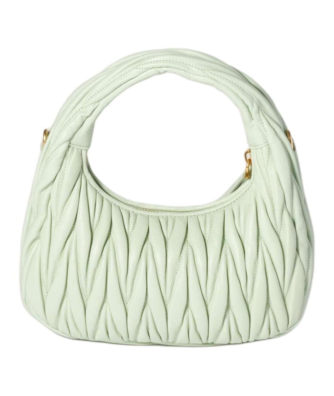 MIU MIU Салатовая кожаная сумка через плечо, фото 3