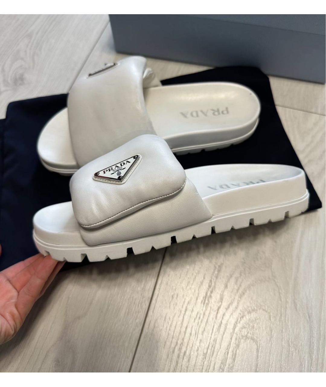 PRADA Белые шлепанцы, фото 6