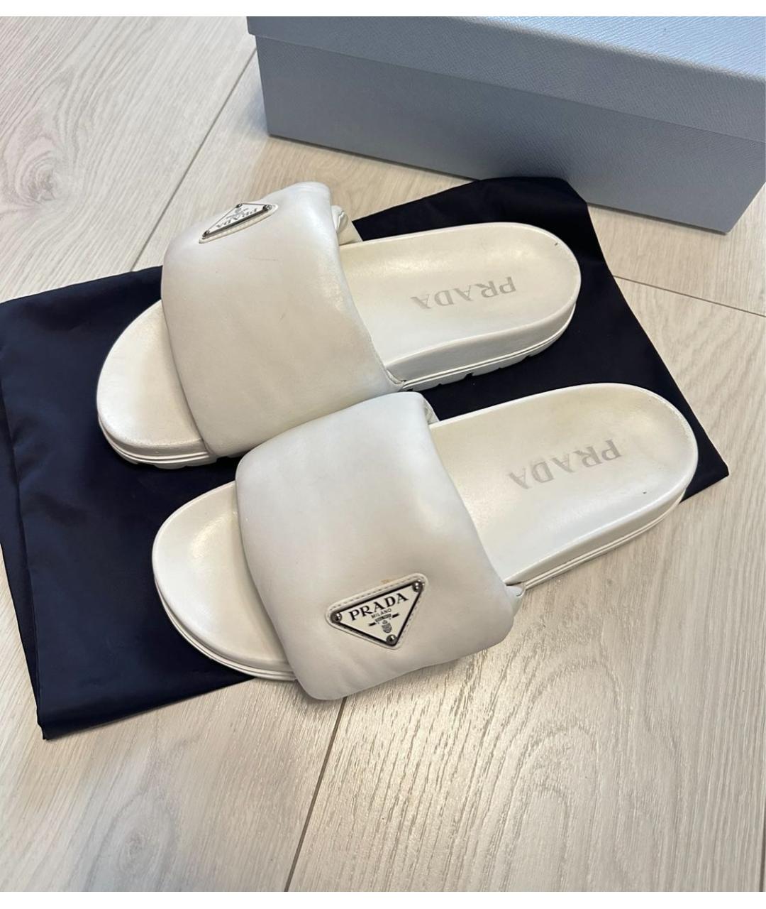 PRADA Белые шлепанцы, фото 2