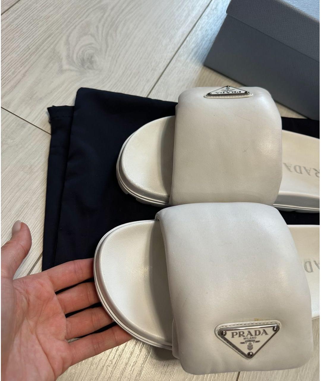 PRADA Белые шлепанцы, фото 4