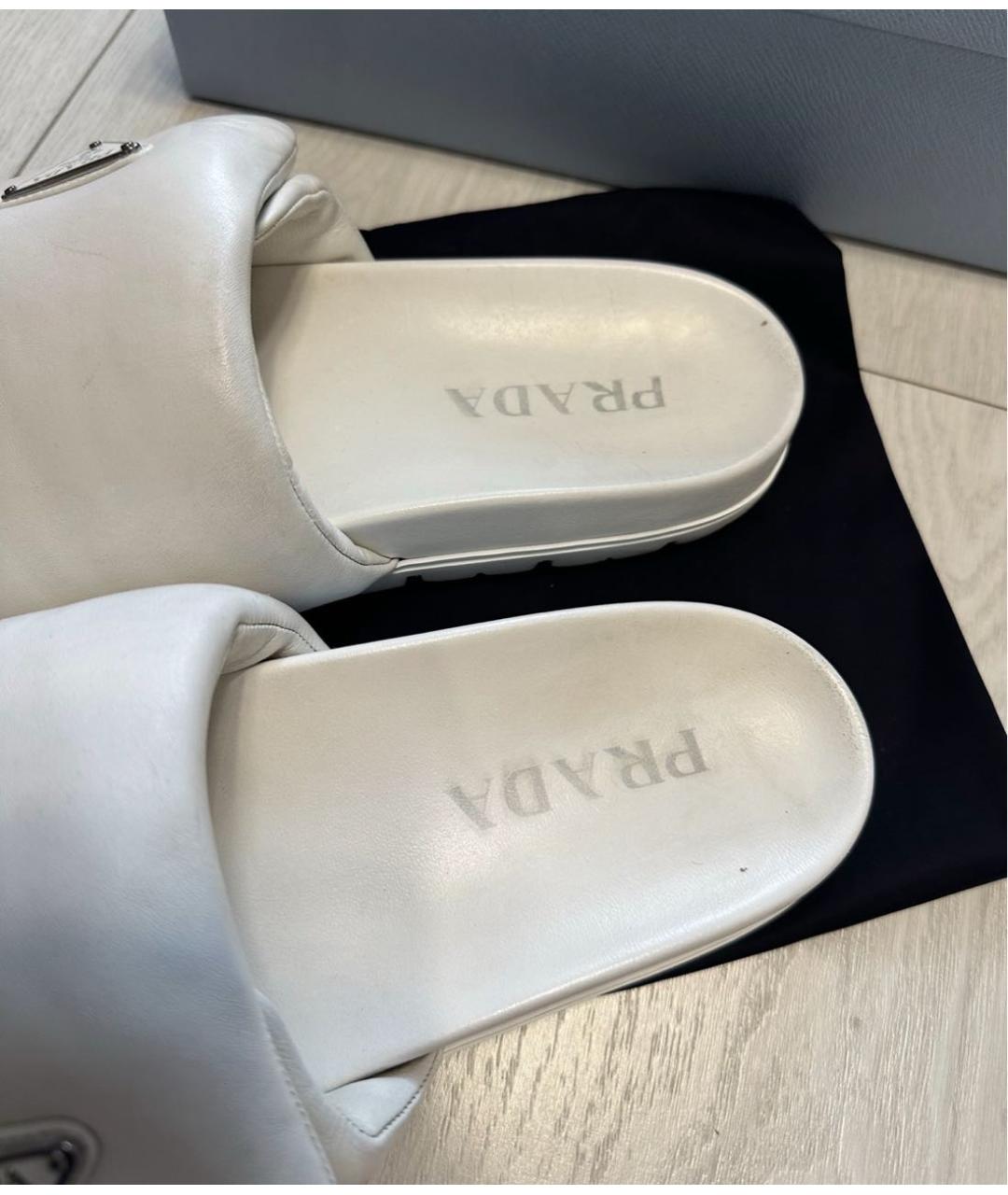 PRADA Белые шлепанцы, фото 3