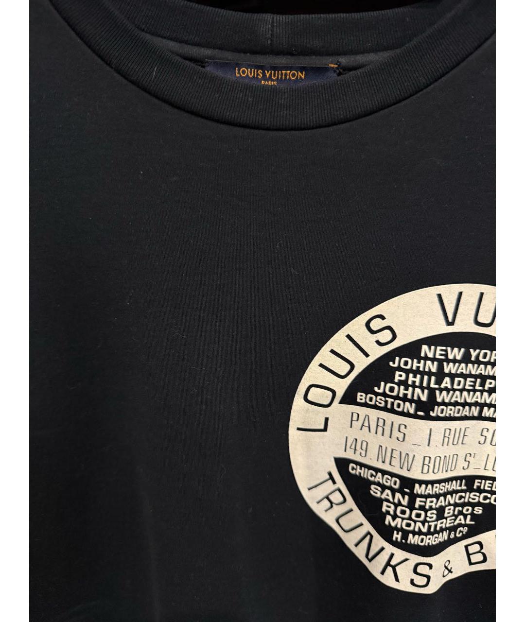 LOUIS VUITTON Черная хлопковая футболка, фото 3